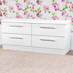 Crowndale Sherwood 4 Drawer Porcelain Matt Chest of Drawers - White - Wilko