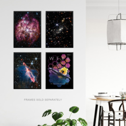 Artery8 NASA James Webb Space Telescope Galaxies Supernova Stars Wall Art Print 30 x 41cm 4 Pack - Size: 40.5 x 30.5 x 0.3cm - Black - Wilko - thumbnail 4
