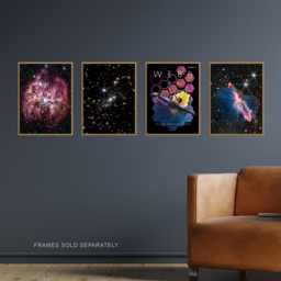 Artery8 NASA James Webb Space Telescope Galaxies Supernova Stars Wall Art Print 30 x 41cm 4 Pack - Size: 40.5 x 30.5 x 0.3cm - Black - Wilko - thumbnail 3