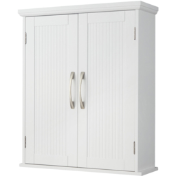 Teamson Home 2 Door White Newport Contemporary Removable Wooden Wall Cabinet - Size: 61.0 x 17.8 x 50.8cm - Wilko - thumbnail 4