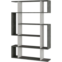 Decortie Mito Retro Grey and Ancient White Modern Tall Bookcase - Size: 5 Shelf - Multi - Wilko - thumbnail 3