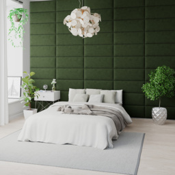 Aspire EasyMount Forest Green Plush Velvet Upholstered Wall Mounted Headboard Panels 2 Pack - Aspire Beds - Wilko - thumbnail 3