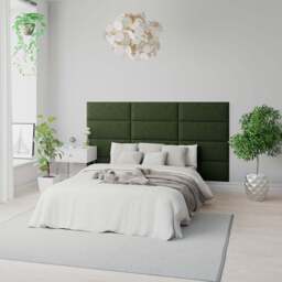 Aspire EasyMount Forest Green Plush Velvet Upholstered Wall Mounted Headboard Panels 2 Pack - Aspire Beds - Wilko