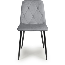Vernon Set of 4 Grey Brushed Velvet Dining Chair - Wilko - thumbnail 7