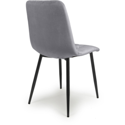 Vernon Set of 4 Grey Brushed Velvet Dining Chair - Wilko - thumbnail 6