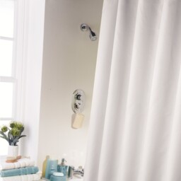 Waterline Shower Curtain - White - Wilko