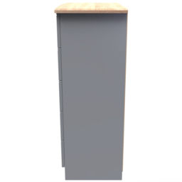 Crowndale Victoria 5 Drawer Dusk Grey and Oak Chest of Drawer - Wilko - thumbnail 4
