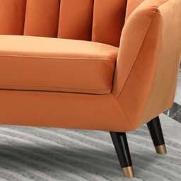 Morgan 3 Seater Orange Plush Velvet Sofa - Artemis Home - Wilko - thumbnail 4