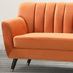 Morgan 3 Seater Orange Plush Velvet Sofa - Artemis Home - Wilko - thumbnail 3