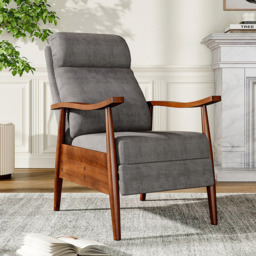 Living and Home Grey Manual Recliner Armchair with Adjustable Footrest - Size: Single - Wilko - thumbnail 4