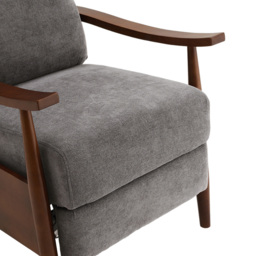 Living and Home Grey Manual Recliner Armchair with Adjustable Footrest - Size: Single - Wilko - thumbnail 6