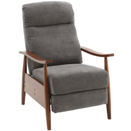 Living and Home Grey Manual Recliner Armchair with Adjustable Footrest - Size: Single - Wilko - thumbnail 3