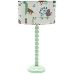 ValueLights Bobbins Cartoon Dino Sage Green LED Table Lamp - Size: 48 x 25 x 25cm - Multi - Wilko