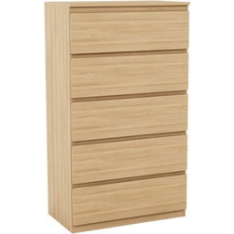 VIDA DESIGNS Denver 5 Drawer Pine Chest of Drawers - Brown - Wilko - thumbnail 3