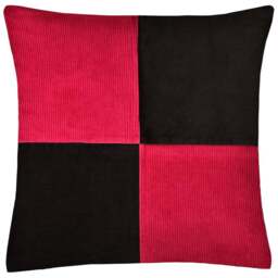 Intimates Corduroy Red and Black Filled Large Cushion 56 x 56cm 2 Pack - Multi - Wilko