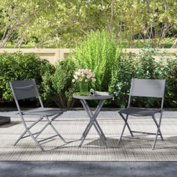 Outsunny 2 Seater Glass Top Bistro Set Grey - Wilko - thumbnail 4