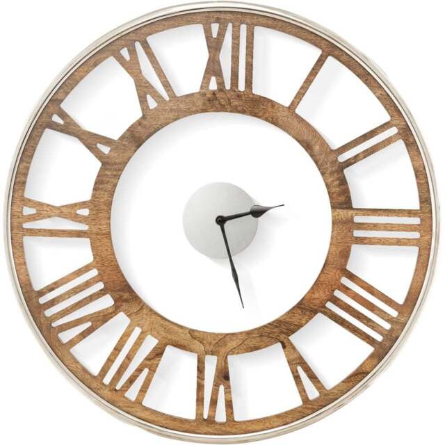Costway Classic Frame Large Round Silent Wall Clock 50cm - Size: 59 x 58 x 13cm - Multi - Wilko - image 1
