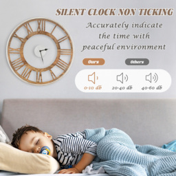 Costway Classic Frame Large Round Silent Wall Clock 50cm - Size: 59 x 58 x 13cm - Multi - Wilko - thumbnail 7