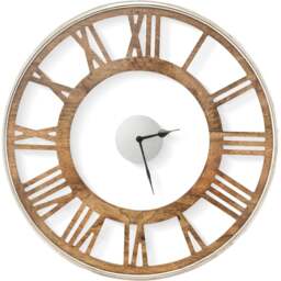 Costway Classic Frame Large Round Silent Wall Clock 50cm - Size: 59 x 58 x 13cm - Multi - Wilko