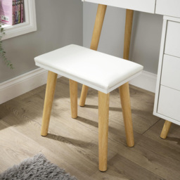 Home Source Nova 5 Drawer White Vanity Table and Cushioned Stool Set with LED Mirror - Size: 138 x 106 x 40cm - Wilko - thumbnail 4