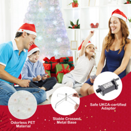 Costway 24 Multicolour LED White Fibre Optic Pre-Lit Artificial Christmas Tree 5ft - Wilko - thumbnail 6