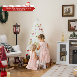 Costway 24 Multicolour LED White Fibre Optic Pre-Lit Artificial Christmas Tree 5ft - Wilko - thumbnail 4