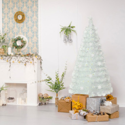 Costway 24 Multicolour LED White Fibre Optic Pre-Lit Artificial Christmas Tree 5ft - Wilko - thumbnail 3
