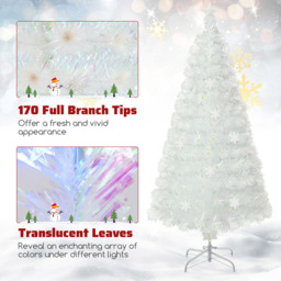 Costway 24 Multicolour LED White Fibre Optic Pre-Lit Artificial Christmas Tree 5ft - Wilko - thumbnail 7