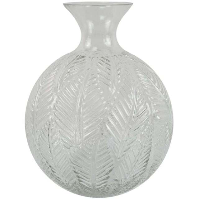 Botanik Clear Fern Print Bottle Glass Vase 26cm - Size: 26 x 22 x 22cm - White - Wilko - image 1