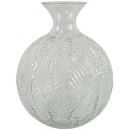 Botanik Clear Fern Print Bottle Glass Vase 26cm - Size: 26 x 22 x 22cm - White - Wilko - thumbnail 1