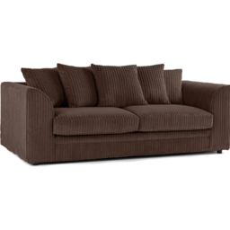 Portland Luxor 5 Seater Chocolate Jumbo Cord Sofa Set with Scatter Back - Brown - Wilko - thumbnail 4