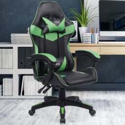 Neo Black and Green PU Leather Swivel Office Chair - Size: 66 x 55 x 125cm - Wilko
