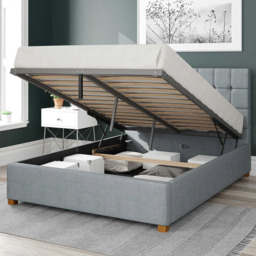 Aspire Sinatra King Size Sky Malham Weave Ottoman Bed - Blue - Aspire Beds - Wilko - thumbnail 3