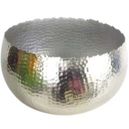 Botanik Silver Metal Curved Edge Hammered Planter 20 x 32cm - Size: 20 x 30 x 30cm - Wilko