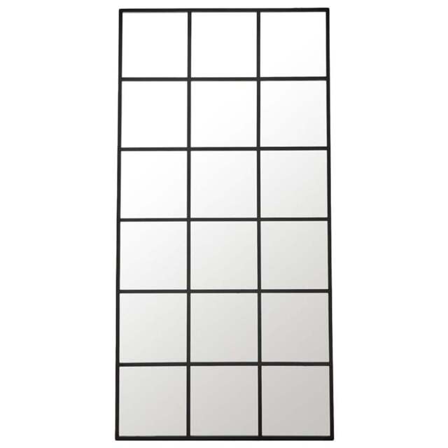 Furniturebox Yuki Black Window Full Length Wall Mirror 180 x 90cm - Wilko - image 1