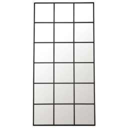 Furniturebox Yuki Black Window Full Length Wall Mirror 180 x 90cm - Wilko - thumbnail 1