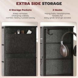 HOMCOM 10 Drawer 4 Side Pockets 2 Hooks Charcoal Grey Fabric Chest of Drawers - Wilko - thumbnail 6