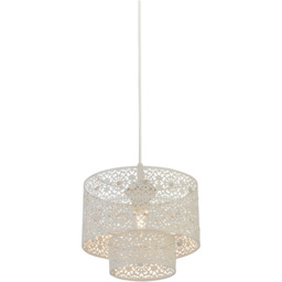 Lighting Collection 2 Tier Cream Cut Out Pattern Shade - Size: 18 x 24 x 24cm - Wilko - thumbnail 4