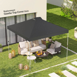 Outsunny 3 x 3m Dark Grey Waterproof Gazebo Roof Replacement Cover - Size: 25 x 300 x 300cm - Wilko - thumbnail 3