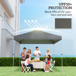 Outsunny 3 x 3m Dark Grey Waterproof Gazebo Roof Replacement Cover - Size: 25 x 300 x 300cm - Wilko - thumbnail 4