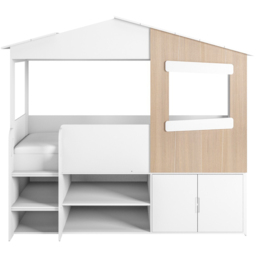 Flair Dreamland White and Oak Play House Bed Frame with Storage - Size: Single - Wilko - thumbnail 4