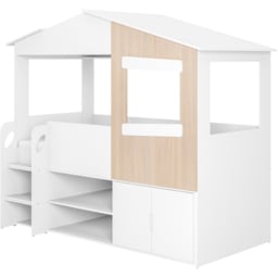 Flair Dreamland White and Oak Play House Bed Frame with Storage - Size: Single - Wilko - thumbnail 3
