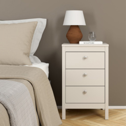 Florence Madrid 3 Drawer Cashmere Bedside Table - Wilko - thumbnail 7