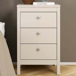 Florence Madrid 3 Drawer Cashmere Bedside Table - Wilko