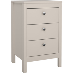 Florence Madrid 3 Drawer Cashmere Bedside Table - Wilko - thumbnail 3