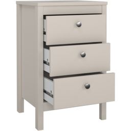 Florence Madrid 3 Drawer Cashmere Bedside Table - Wilko - thumbnail 6
