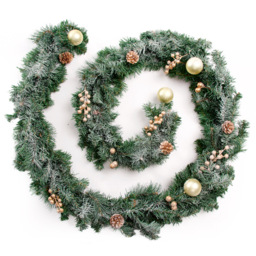 Best Artificial Gold Frosted Christmas Garland 180cm - Wilko
