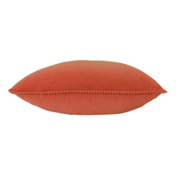 furn. Cosmo Brick Square Velvet Pom-Pom Cushion - Size: 45 x 45cm - Brown - Wilko - thumbnail 3