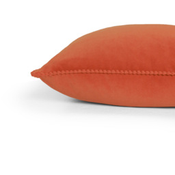 furn. Cosmo Brick Square Velvet Pom-Pom Cushion - Size: 45 x 45cm - Brown - Wilko - thumbnail 4