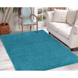 Desire Rugs Oxford Teal Plain Shaggy Rug 60 x 110cm - Wilko - thumbnail 5